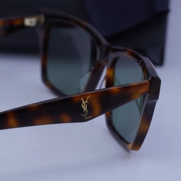 Saint Laurent SLM104 003 Square Sunglasses - Havana/Green - Picture 11 of 13